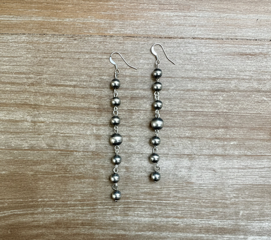 All Sterling Silver Pearls earrings dangle simple on needle