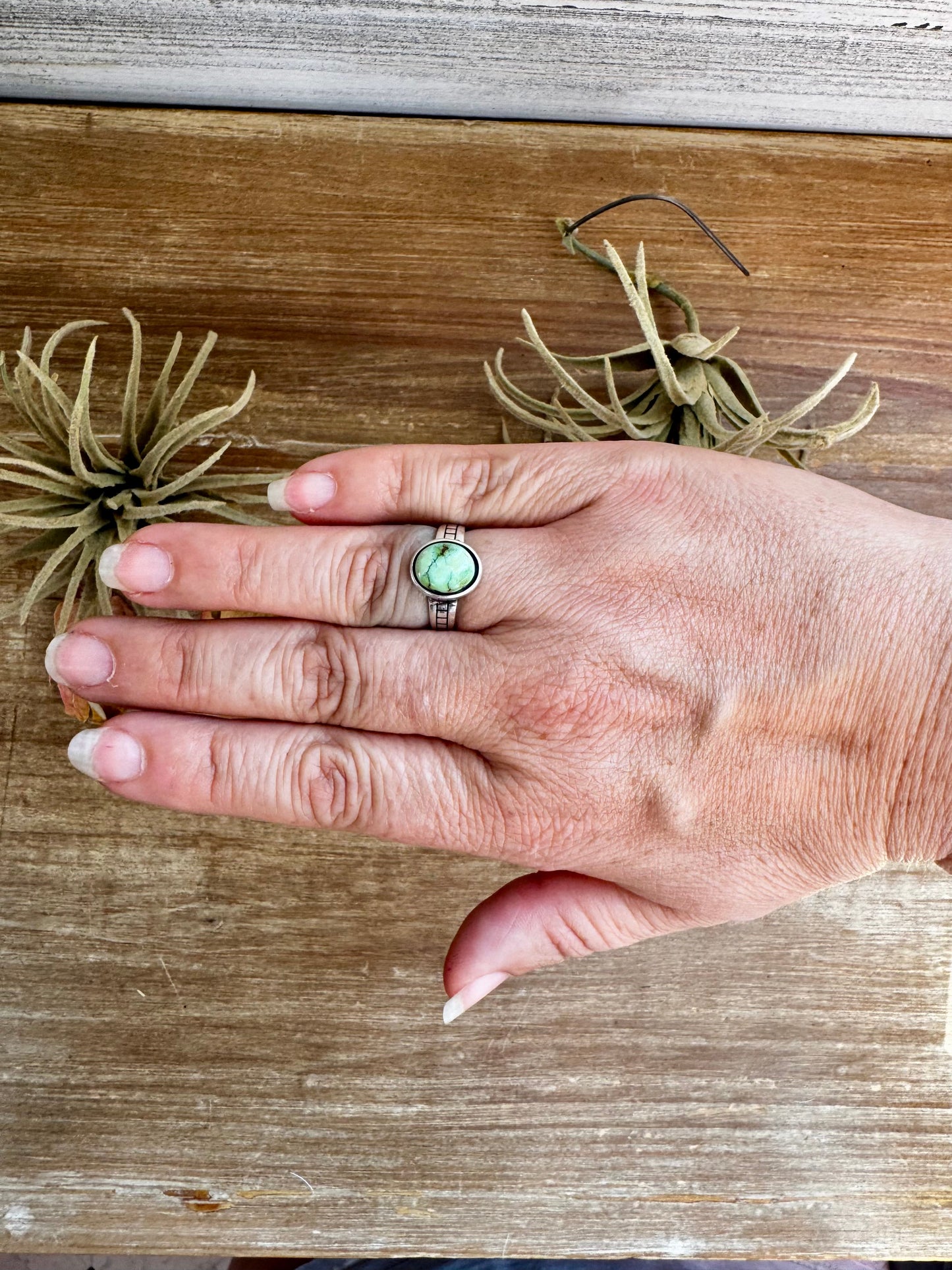 Sonoran Gold Turquoise Ring – Size 7 – Sterling Silver
