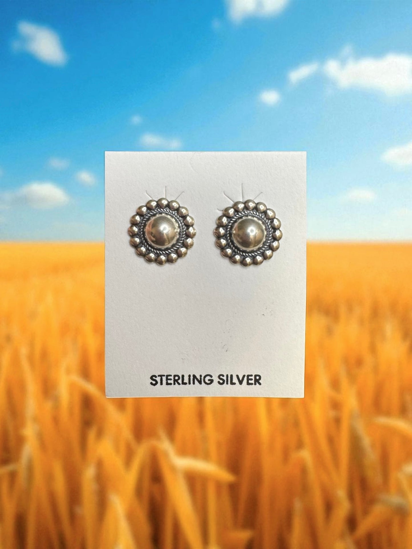 Silver Concho Earrings