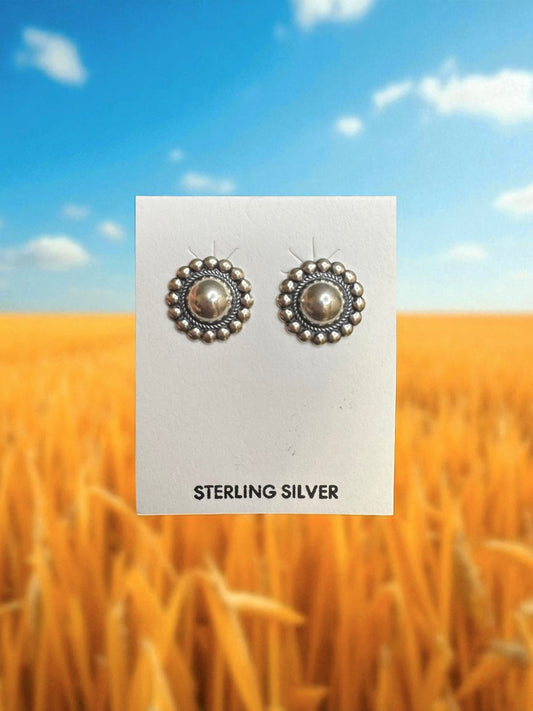 Silver Concho Earrings