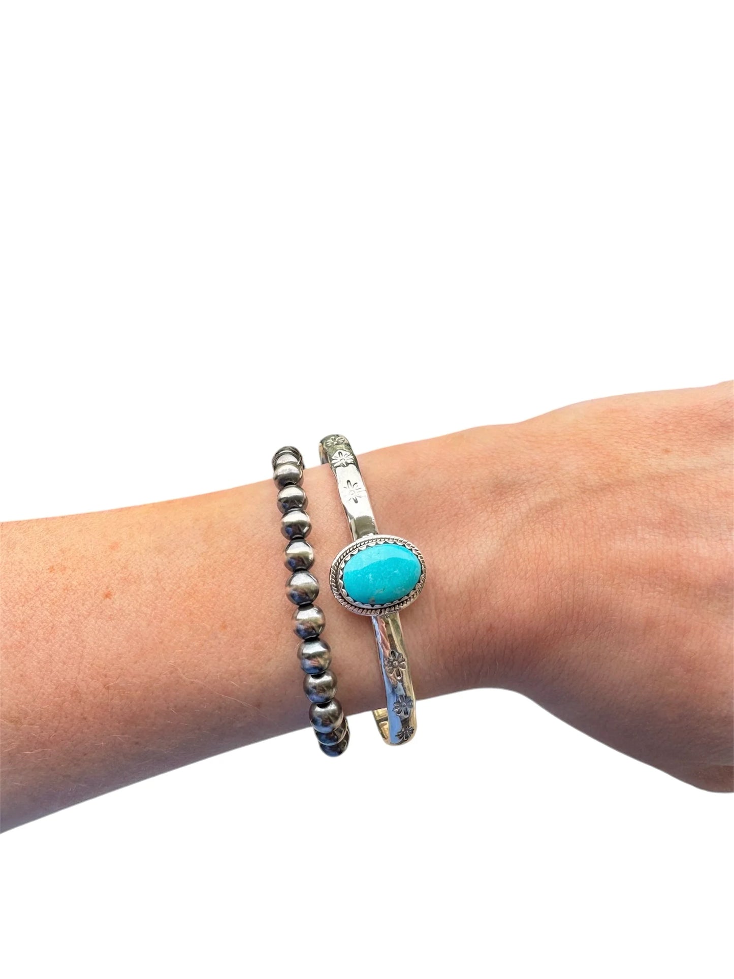 Turquoise Daisy Adjustable Cuff