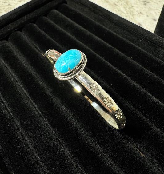 Turquoise Daisy Adjustable Cuff