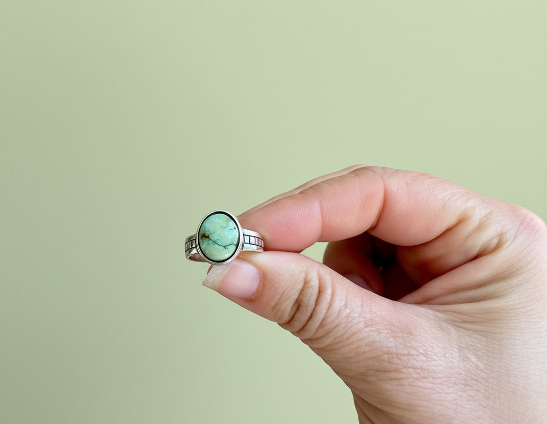 Sonoran Gold Turquoise Ring – Size 7 – Sterling Silver