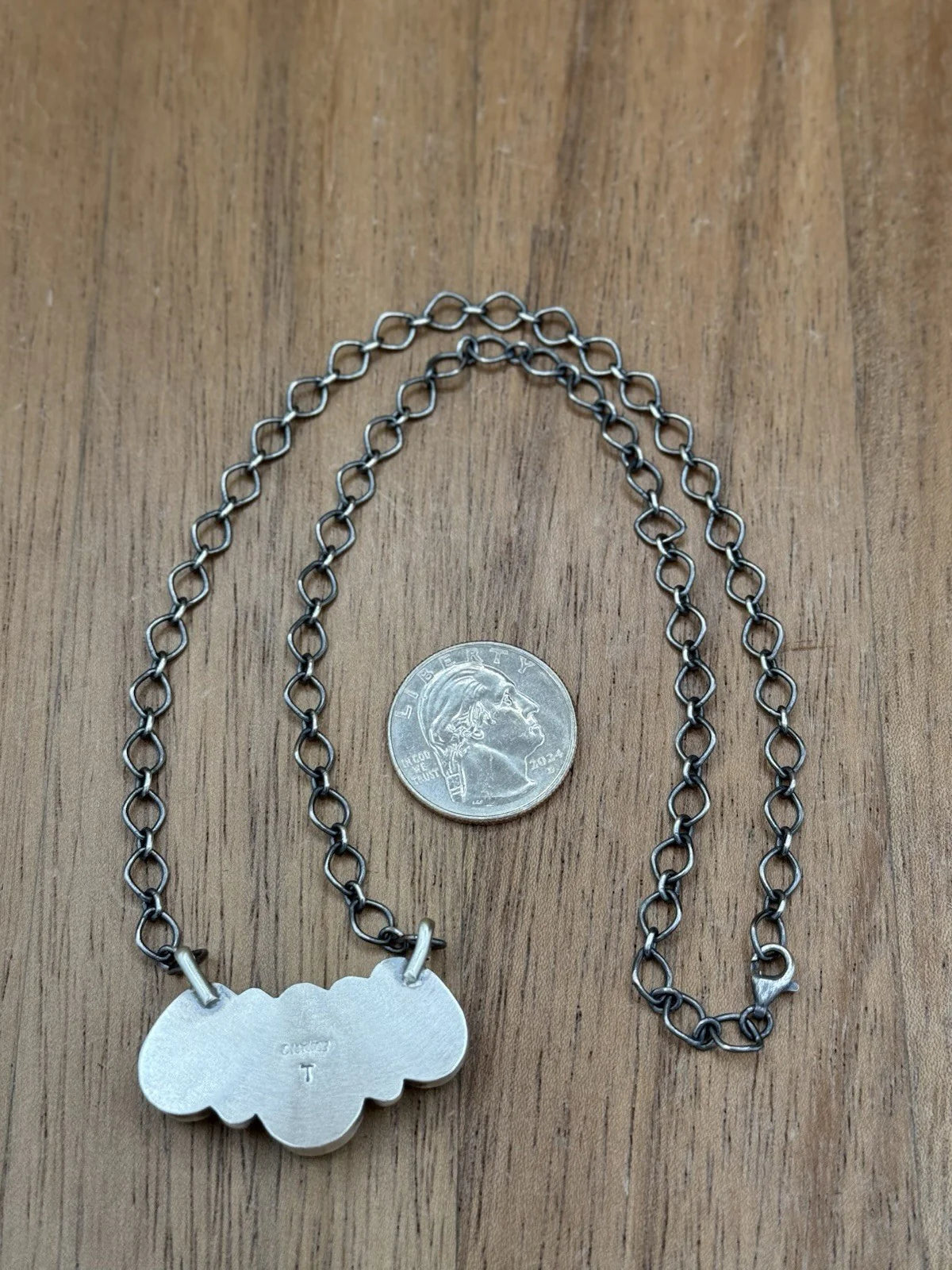 Blue Glacier Drop Bar Necklace