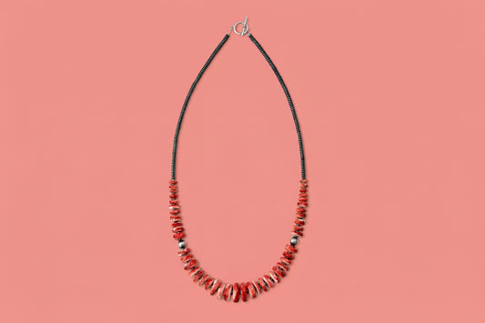 23” Red Spiny Graduated Necklace