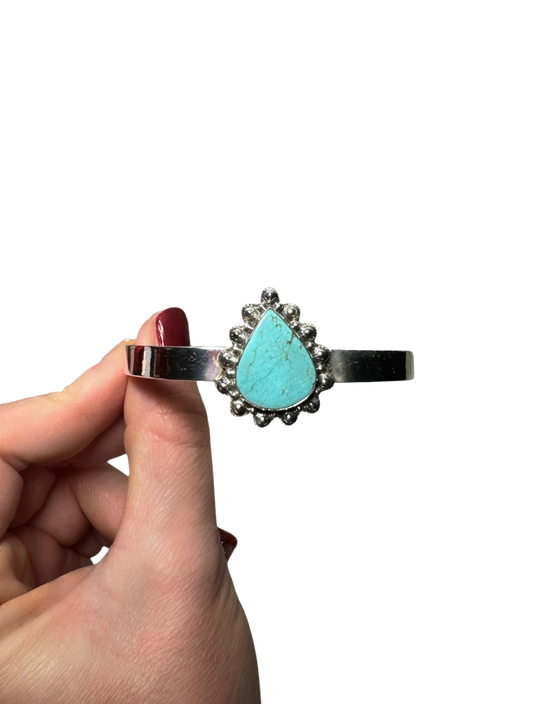 Turquoise Pear Adjustable Cuff