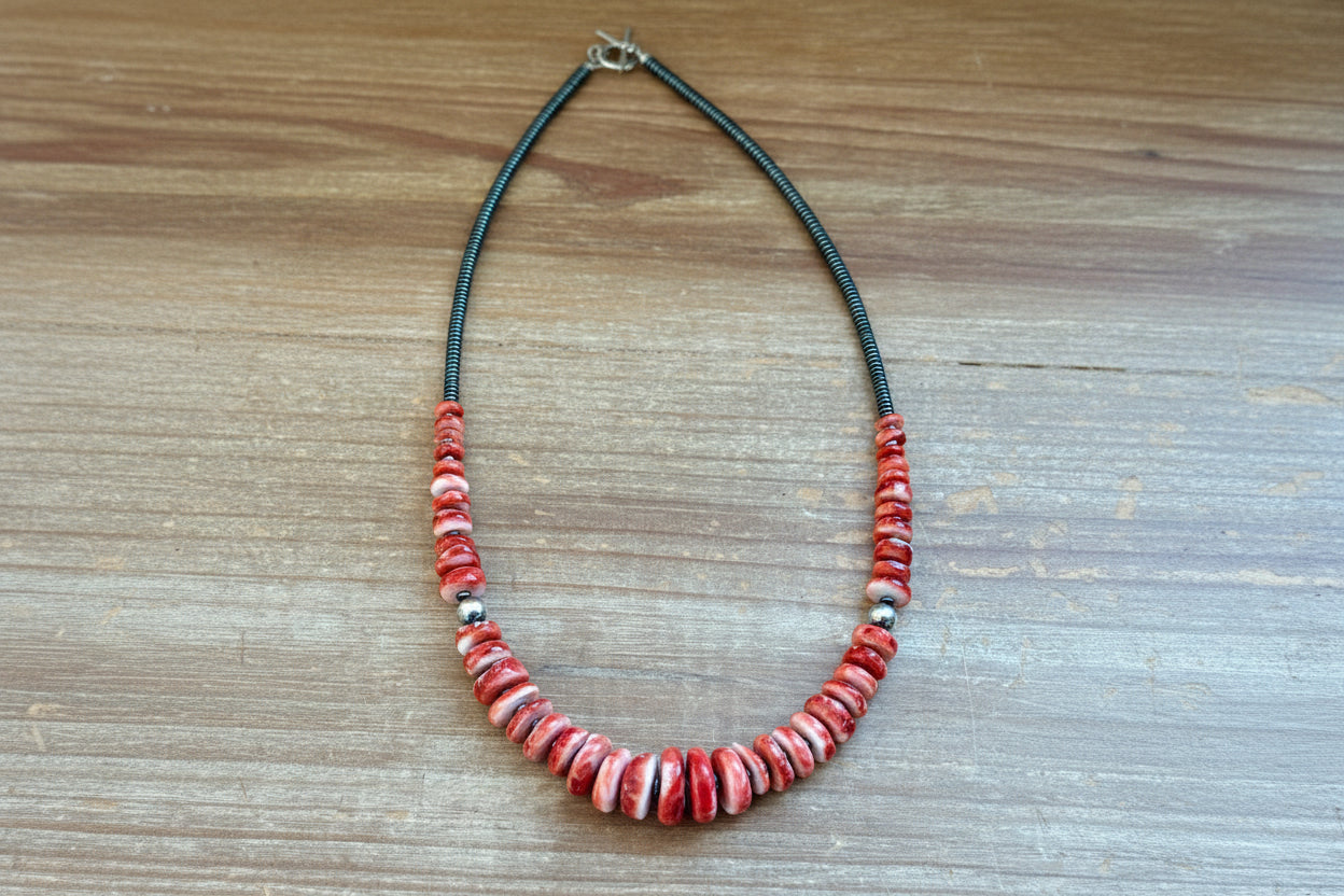 23” Red Spiny Graduated Necklace
