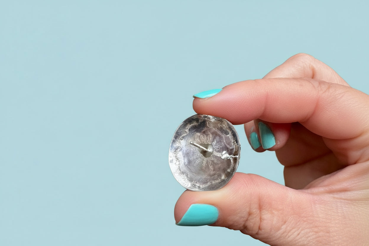 Concho Earrings – Kingman Turquoise & Sterling Silver