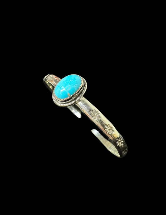Turquoise Daisy Adjustable Cuff